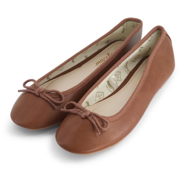 נעלי בלרינה נעלי בובה בצבע חום - Chestnut