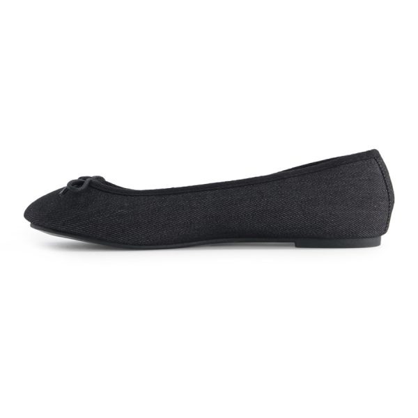 נעלי בלרינה נעלי בובה ג'ינס שחורות - Denim Raisin