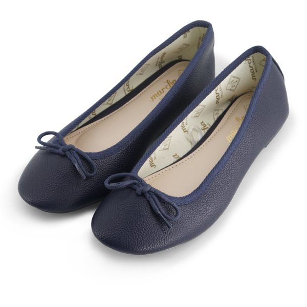 נעלי בלרינה נעלי בובה כחולות כהות - Dark blue raisin