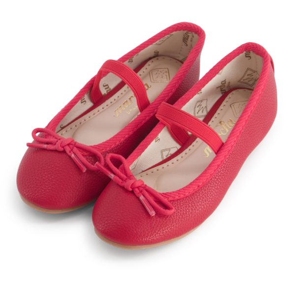 נעלי בובה נעלי בלרינה אדומות לילדות - Red Raisin