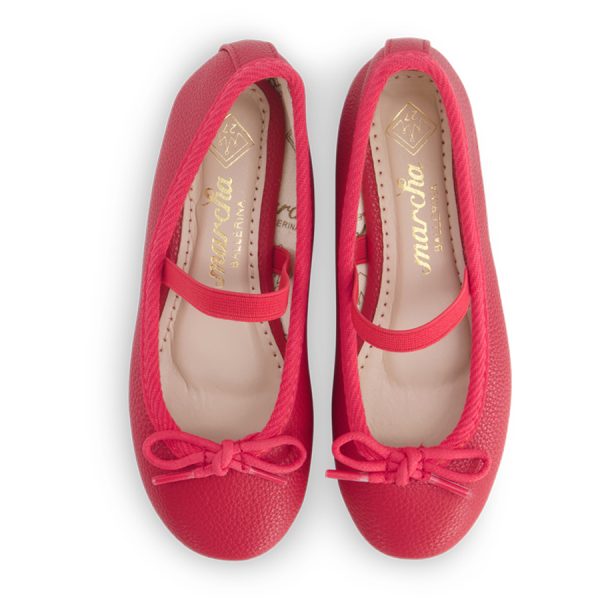 נעלי בובה נעלי בלרינה אדומות לילדות - Red Raisin