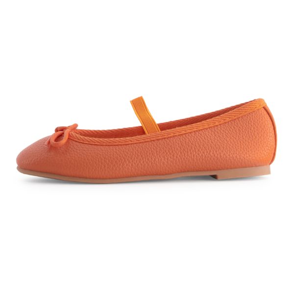 נעלי בובה נעלי בלרינה כתומות לילדות - Orange Raisin 2