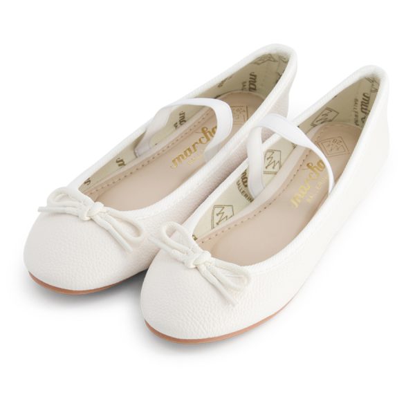 נעלי בלרינה נעלי בובה לבנות לילדות - White Raisin