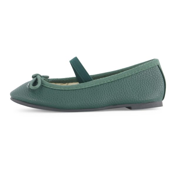 נעלי בובה נעלי בלרינה ירוקות לילדות - Green Raisin